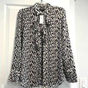 Banana Republic button down leopard print blouse. NWT